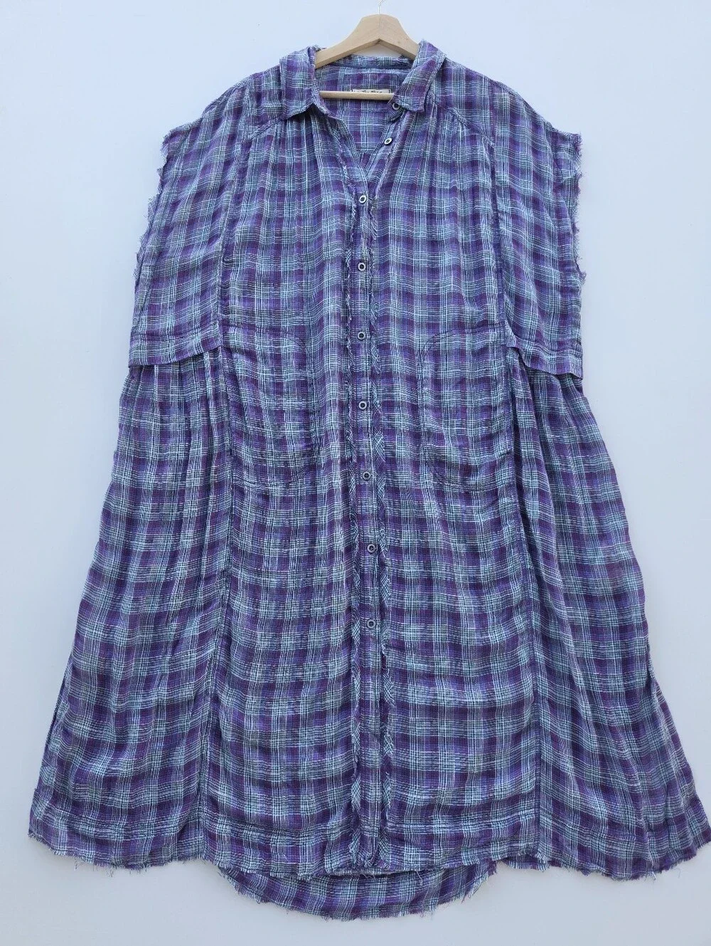 Free People We The Free Isabelle Plaid Maxi Shirt Dress Duster